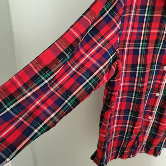 Victoria's Secret 2 Piece Pajama Set Red Plaid Button Down Lightweight Medium - Picture 4 of 10